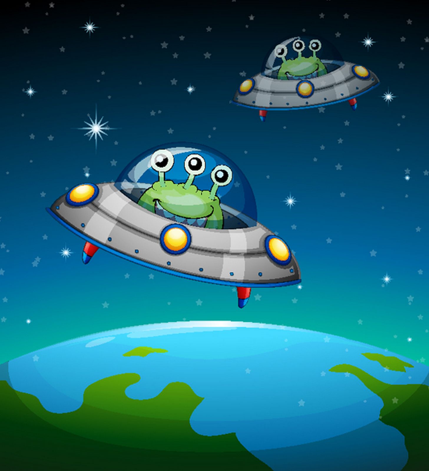 Летающая тарелка в космосе для детей