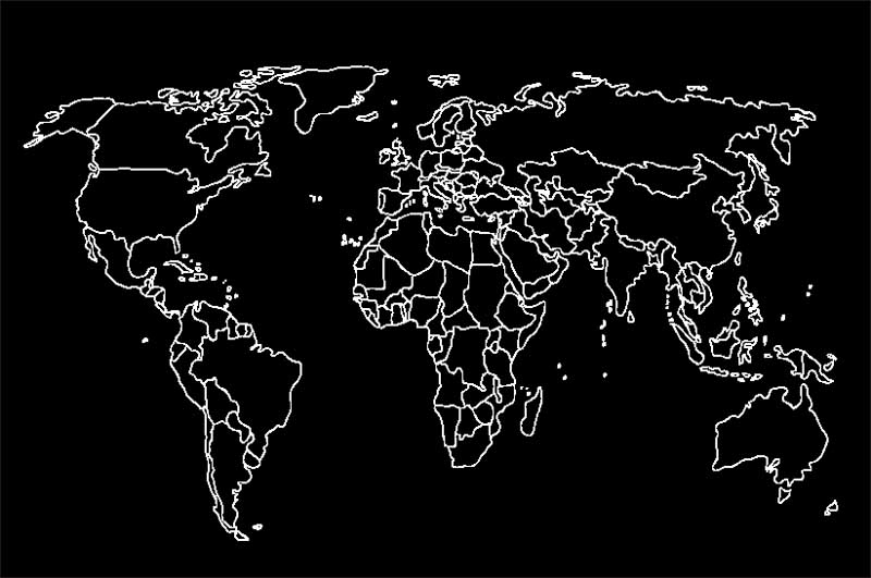 Карта мира черно белая фото