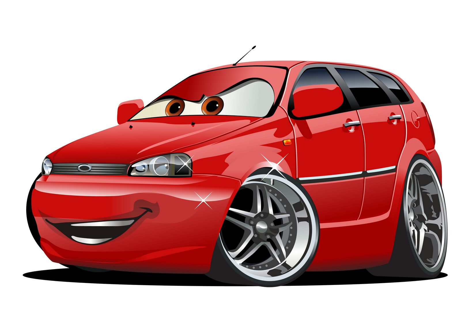 Красная машина смешной рисунок